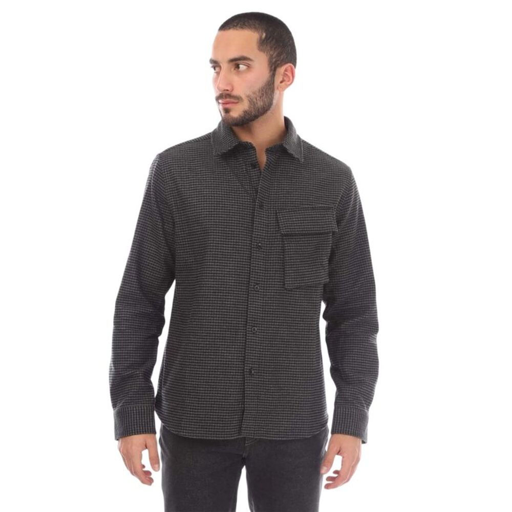 Belstaff Mens Houndstooth Shirt / Black